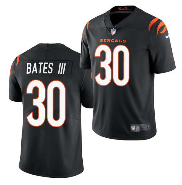 Men's Cincinnati Bengals #30 Jessie Bates III 2021 Black NFL Vapor Untouchable Limited Stitched Jersey